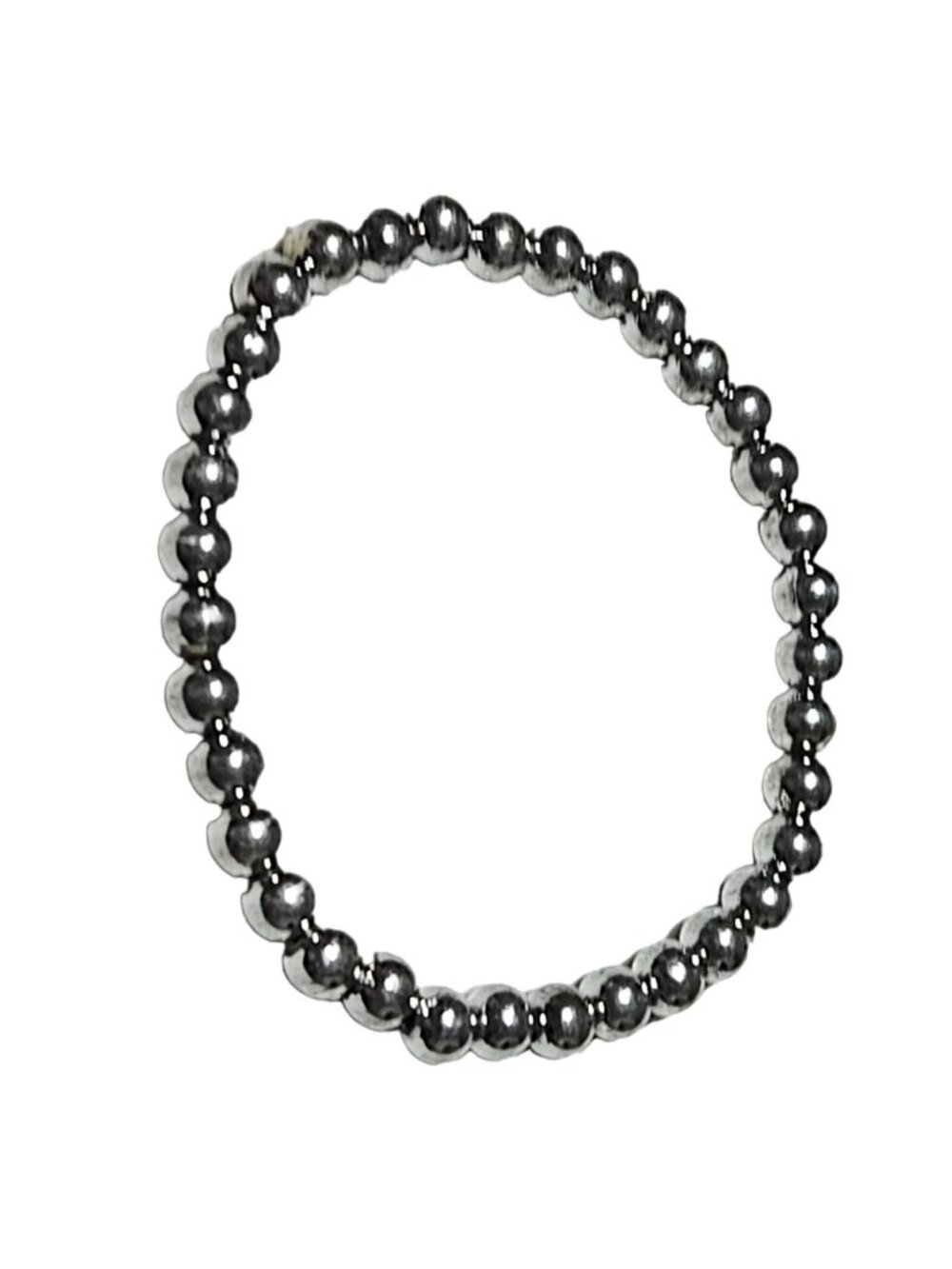Elegant Silver Beaded Stretch Bracelet Classic Minimalist Fashion Jewelry Women